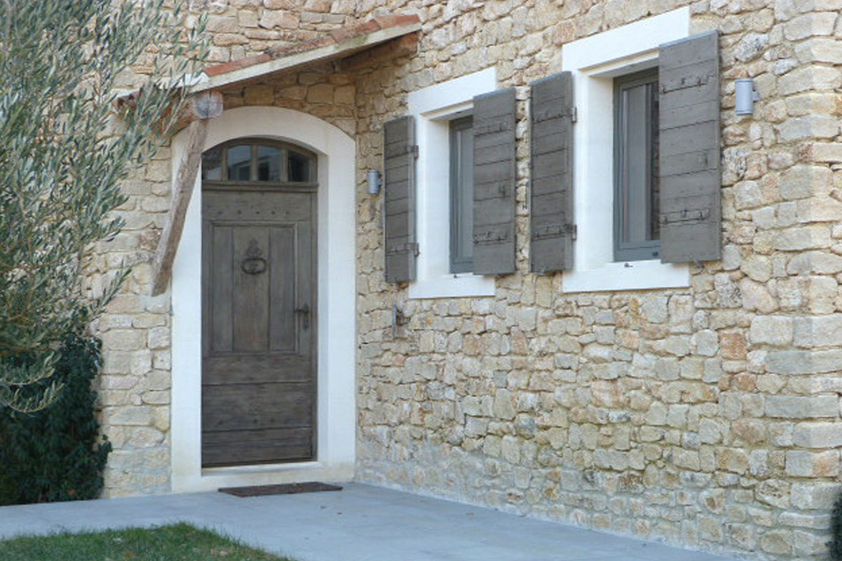 French doors and shutters