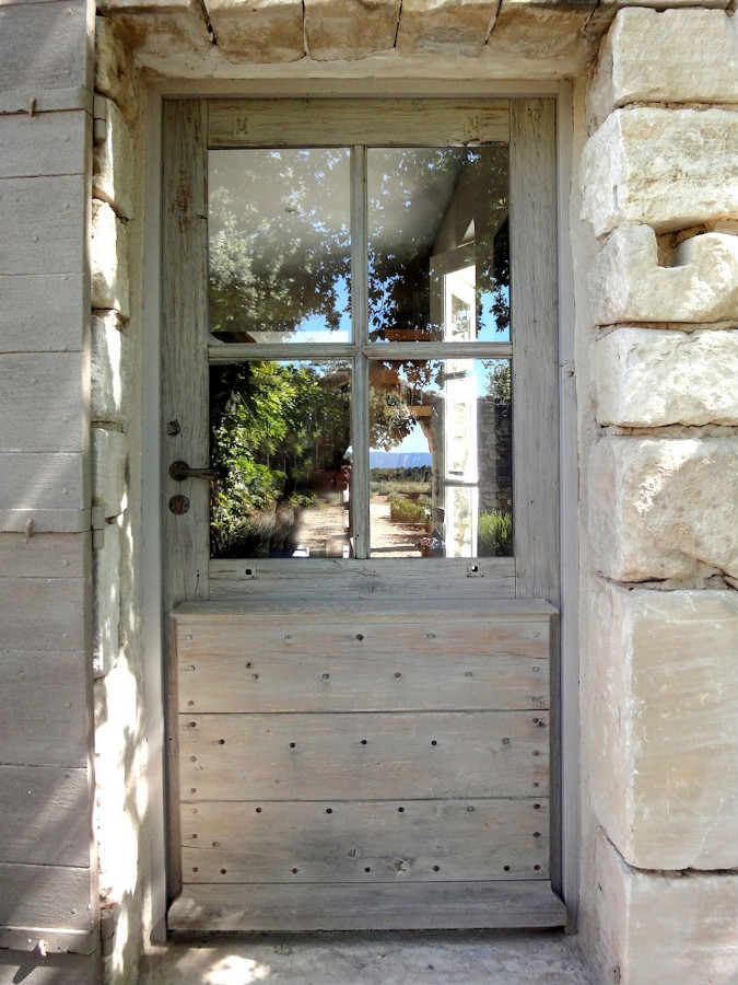 Door With Glazing And Provencal Shutter Front Doors Glazed Doors